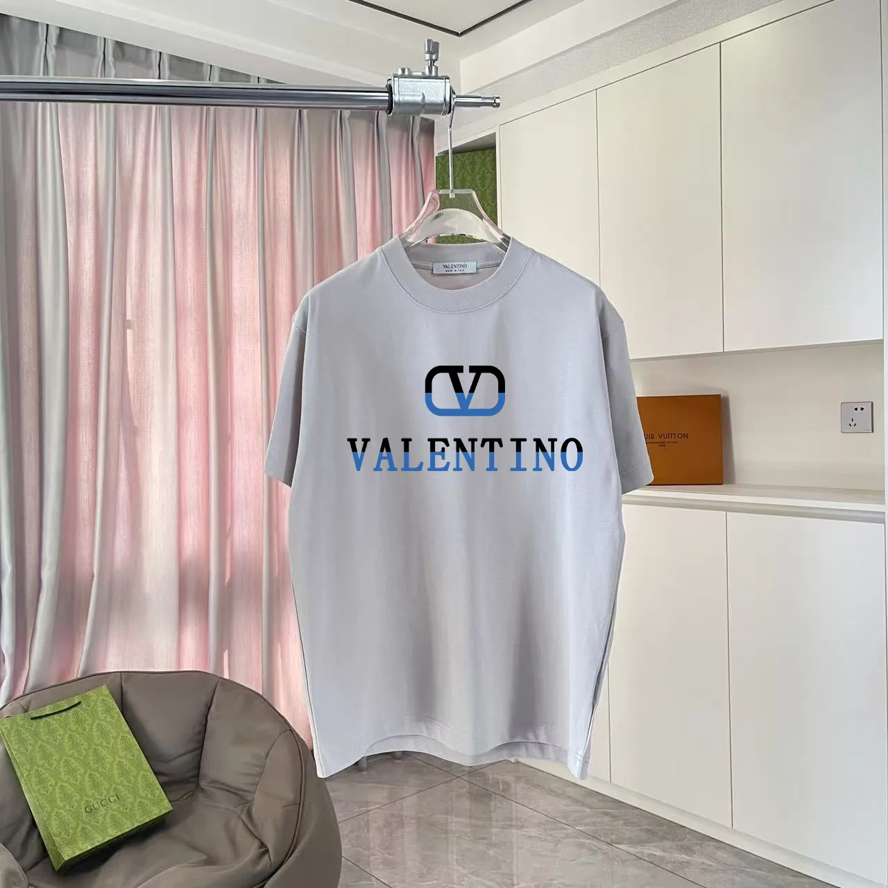 VALENTIN* 2026 New Arrival logo 300g T Same Style Size：S M L XL XXL ：Black White Purple Gray